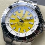 TF Factory Breitling Superocean A17375211I1A1 44mm Full Steel Black Bezel Yellow Dial (8) TF Factory Breitling Superocean A17375211I1A1 44mm Full Steel Black Bezel Yellow Dial