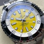 TF Factory Breitling Superocean A17375211I1A1 44mm Full Steel Black Bezel Yellow Dial (9) TF Factory Breitling Superocean A17375211I1A1 44mm Full Steel Black Bezel Yellow Dial