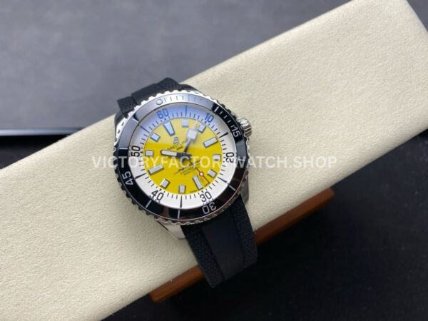 TF Factory Breitling Superocean A17375211I1S1 44mm Steel Black Rubber Strap Black Bezel Yellow Dia ( (5) TF Factory Breitling Superocean A17375211I1S1 44mm Steel Black Rubber Strap Black Bezel Yellow Dial