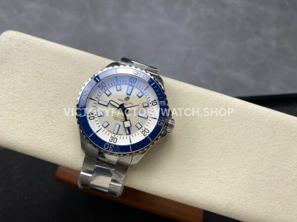 TF Factory Breitling Superocean A17375E71G1A1 44mm Full Steel Blue Bezel Silver Dial