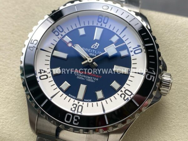 TF Factory Breitling Superocean A17376211C1A1 44mm Full Steel Black Bezel Blue Dial