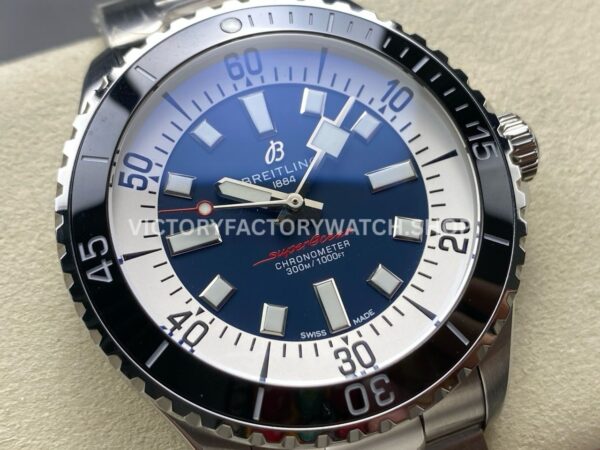 TF Factory Breitling Superocean A17376211C1A1 44mm Full Steel Black Bezel Blue Dial