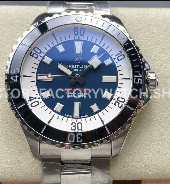 TF Breitling Superocean A17376211C1A1 blue dial black bezel steel