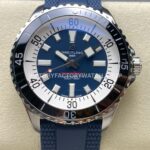 TF Factory Breitling Superocean A17376211C1S1 44mm Steel Blue Rubber Strap Black Bezel Blue Dial (1) TF Breitling Superocean A17376211C1S1 blue dial blue rubber strap