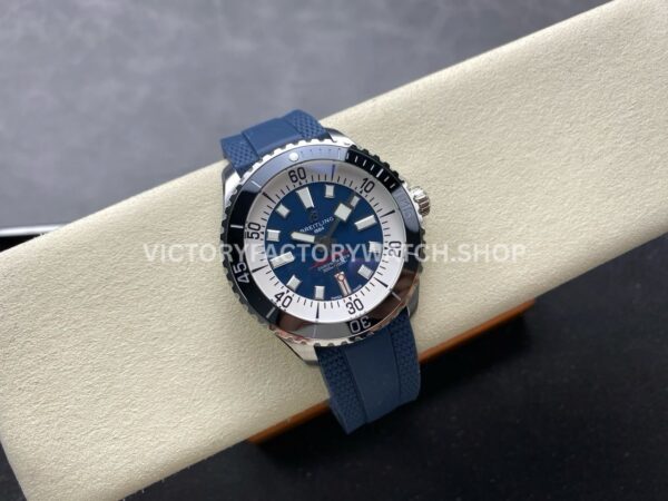 TF Factory Breitling Superocean A17376211C1S1 44mm Steel Blue Rubber Strap Black Bezel Blue Dial (3) TF Factory Breitling Superocean A17376211C1S1 44mm Steel Blue Rubber Strap Black Bezel Blue Dial