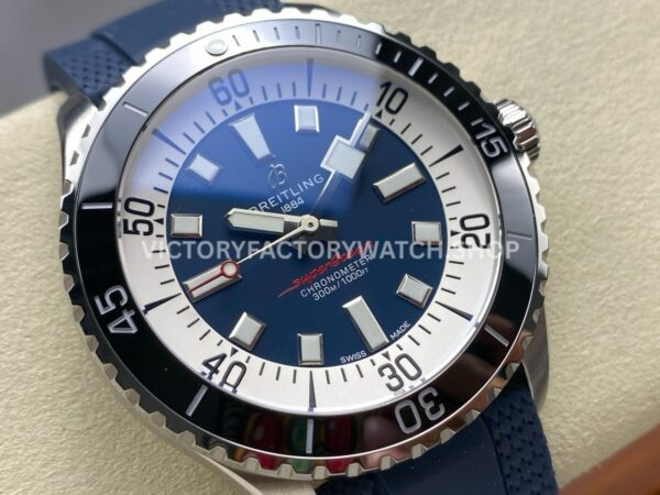 TF Factory Breitling Superocean A17376211C1S1 44mm Steel Blue Rubber Strap Black Bezel Blue Dial (9) TF Factory Breitling Superocean A17376211C1S1 44mm Steel Blue Rubber Strap Black Bezel Blue Dial