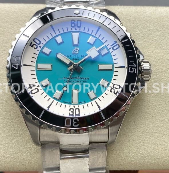 TF Breitling Superocean A17376211L2A1 light blue dial steel bracelet