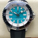 TF Breitling Superocean A17376211L2S1 light blue dial black rubber strap