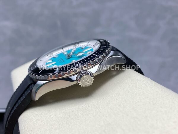 TF Factory Breitling Superocean A17376211L2S1 44mm Black Rubber Strap  Black Bezel Light Blue Dial