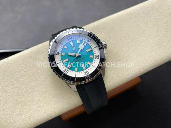 TF Factory Breitling Superocean A17376211L2S1 44mm Black Rubber Strap  Black Bezel Light Blue Dial