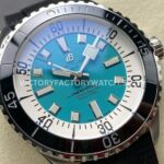 TF Factory Breitling Superocean A17376211L2S1 44mm Black Rubber Strap  Black Bezel Light Blue Dial