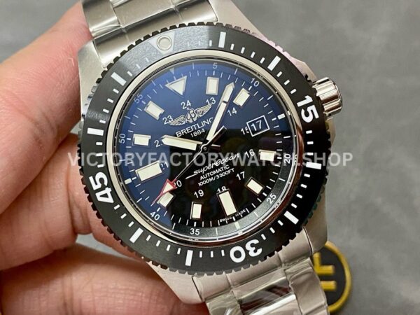 TF Factory Breitling Superocean II Y17393101B1A1 44mm Full Steel Black Dial (9) TF Factory Breitling Superocean II 44 Y17393/Y1739310/BF45 44mm Full Steel Black Arabic numerals Dial