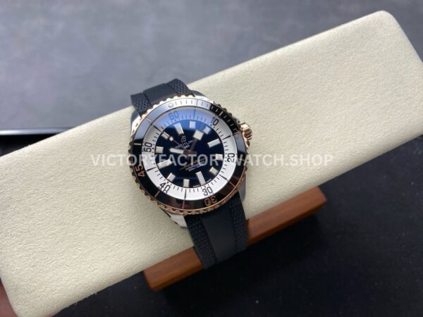 TF Factory Breitling Superocean U17375211B1S1 44mm Half Rose Gold Black Rubber Strap Black Bezel Black Dial