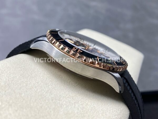 TF Factory Breitling Superocean U17375211B1S1 44mm Half Rose Gold Black Rubber Strap Black Bezel Black Dial