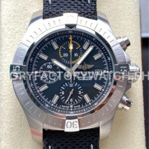 TF Factory Breitling Avenger Chronograph A13317101B1X1 45mm Steel Black Nylon Canvas Strap Arabic Numerals Black Dial