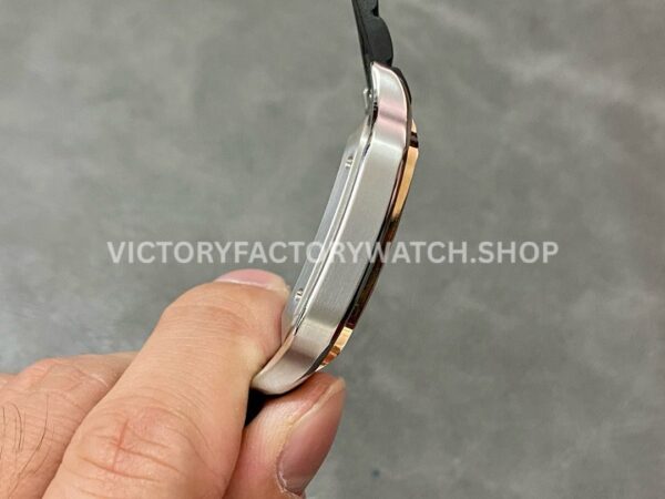 THB Factory Cartier Santos W2SA0009 39.8mm Steel Rubber Strap Roman Numerals Silver Dial (2) THB Factory Cartier Santos W2SA0009 39.8mm Steel Rubber Strap Roman Numerals Silver Dial