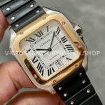 THB Factory Cartier Santos W2SA0009 39.8mm Steel Rubber Strap Roman Numerals Silver Dial (4) THB Factory Cartier Santos W2SA0009 39.8mm Steel Rubber Strap Roman Numerals Silver Dial