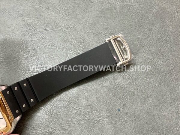 THB Factory Cartier Santos W2SA0009 39.8mm Steel Rubber Strap Roman Numerals Silver Dial (6) THB Factory Cartier Santos W2SA0009 39.8mm Steel Rubber Strap Roman Numerals Silver Dial