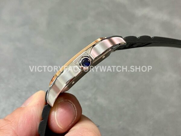 THB Factory Cartier Santos W2SA0009 39.8mm Steel Rubber Strap Roman Numerals Silver Dial (7) THB Factory Cartier Santos W2SA0009 39.8mm Steel Rubber Strap Roman Numerals Silver Dial