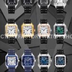 THB Factory Cartier Santos W2SA0009 39.8mm Steel Rubber Strap Roman Numerals Silver Dial (8) THB Factory Cartier Santos W2SA0009 39.8mm Steel Rubber Strap Roman Numerals Silver Dial