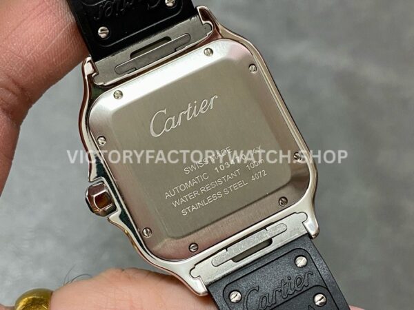 THB Factory Cartier Santos W2SA0009 39.8mm Steel Rubber Strap Roman Numerals Silver Dial (9) THB Factory Cartier Santos W2SA0009 39.8mm Steel Rubber Strap Roman Numerals Silver Dial