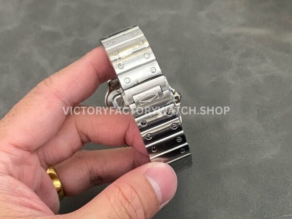 THB Factory Cartier Santos WHSA0012 39.8mm Full Steel Yellow Gold Bezel Silver Roman Numerals Skeleton Dial (3) THB Factory Cartier Santos WHSA0012 39.8mm Full Steel Yellow Gold Bezel Silver Roman Numerals Skeleton Dial