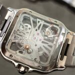 THB Factory Cartier Santos WHSA0012 39.8mm Full Steel Yellow Gold Bezel Silver Roman Numerals Skeleton Dial (4) THB Factory Cartier Santos WHSA0012 39.8mm Full Steel Yellow Gold Bezel Silver Roman Numerals Skeleton Dial