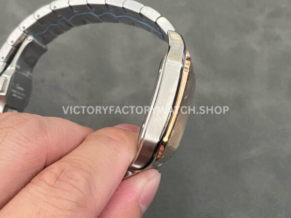 THB Factory Cartier Santos WHSA0012 39.8mm Full Steel Yellow Gold Bezel Silver Roman Numerals Skeleton Dial (8) THB Factory Cartier Santos WHSA0012 39.8mm Full Steel Yellow Gold Bezel Silver Roman Numerals Skeleton Dial