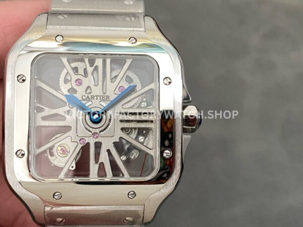 THB Factory Cartier Santos WHSA0015 silver skeleton dial