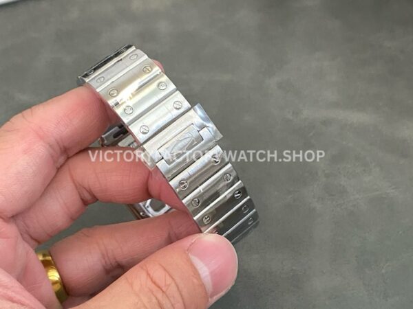 THB Factory Cartier Santos WHSA0015 39.8mm Full Steel Silver Roman Numerals Skeleton Dial