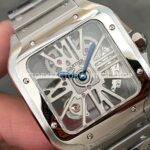 THB Factory Cartier Santos WHSA0015 39.8mm Full Steel Silver Roman Numerals Skeleton Dial
