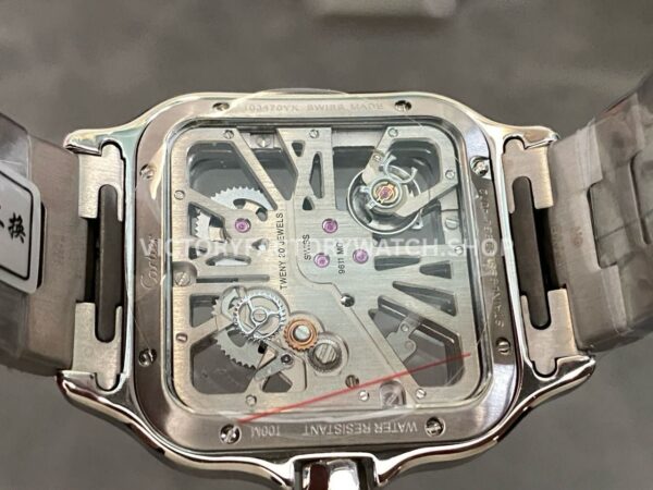 THB Factory Cartier Santos WHSA0015 39.8mm Full Steel Silver Roman Numerals Skeleton Dial
