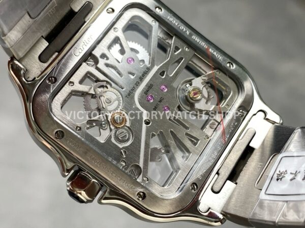 THB Factory Cartier Santos WHSA0026 39.8mm Full Steel Blue Roman Numerals Skeleton Dial