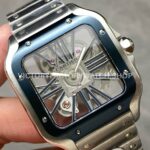 THB Factory Cartier Santos WHSA0026 39.8mm Full Steel Blue Roman Numerals Skeleton Dial