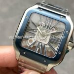 THB Factory Cartier Santos WHSA0026 39.8mm Full Steel Blue Roman Numerals Skeleton Dial