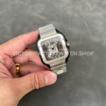 THB Factory Cartier Santos WHSA0027 39.8mm Full Steel Black Roman Numerals Skeleton Dial (3) THB Factory Cartier Santos WHSA0027 39.8mm Full Steel Black Roman Numerals Skeleton Dial