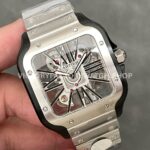 THB Factory Cartier Santos WHSA0027 39.8mm Full Steel Black Roman Numerals Skeleton Dial (9) THB Factory Cartier Santos WHSA0027 39.8mm Full Steel Black Roman Numerals Skeleton Dial