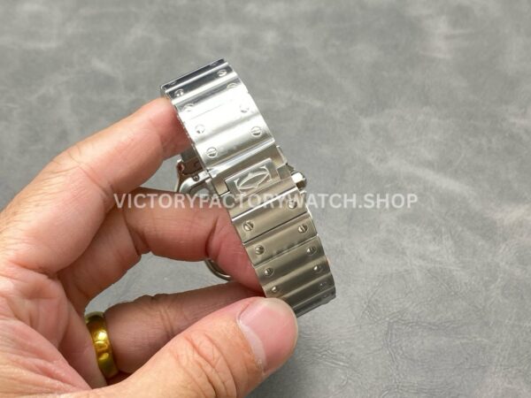 THB Factory Cartier Santos WHSA0028 39.8mm Full Steel Green Roman Numerals Skeleton Dial (2) THB Factory Cartier Santos WHSA0028 39.8mm Full Steel Green Roman Numerals Skeleton Dial
