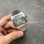 THB Factory Cartier Santos WHSA0028 39.8mm Full Steel Green Roman Numerals Skeleton Dial (4) THB Factory Cartier Santos WHSA0028 39.8mm Full Steel Green Roman Numerals Skeleton Dial