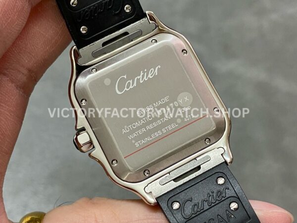 THB Factory Cartier Santos WSSA0018 39.8mm Steel Rubber Strap Roman Numerals Silver Dial (5) THB Factory Cartier Santos WSSA0018 39.8mm Steel Rubber Strap Roman Numerals Silver Dial