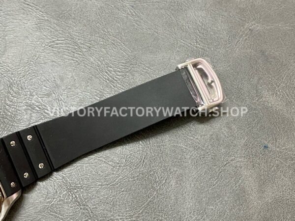 THB Factory Cartier Santos WSSA0018 39.8mm Steel Rubber Strap Roman Numerals Silver Dial (6) THB Factory Cartier Santos WSSA0018 39.8mm Steel Rubber Strap Roman Numerals Silver Dial