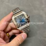 THB Factory Cartier Santos WSSA0030 39.8mm Full Steel Roman Numerals Blue Dial (4) THB Factory Cartier Santos WSSA0030 39.8mm Full Steel Roman Numerals Blue Dial