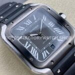 THB Factory Cartier Santos WSSA0037 39.8mm Steel Rubber Strap Roman Numerals Grey Dial (2) THB Factory Cartier Santos WSSA0037 39.8mm Steel Rubber Strap Roman Numerals Grey Dial