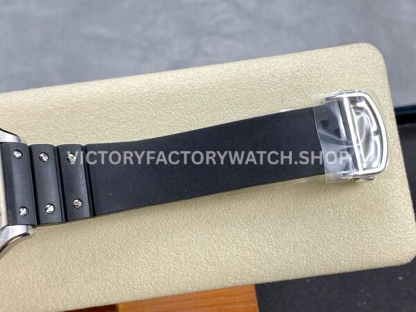 THB Factory Cartier Santos WSSA0037 39.8mm Steel Rubber Strap Roman Numerals Grey Dial (4) THB Factory Cartier Santos WSSA0037 39.8mm Steel Rubber Strap Roman Numerals Grey Dial