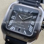 THB Factory Cartier Santos WSSA0037 39.8mm Steel Rubber Strap Roman Numerals Grey Dial (6) THB Factory Cartier Santos WSSA0037 39.8mm Steel Rubber Strap Roman Numerals Grey Dial