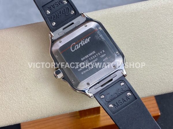 THB Factory Cartier Santos WSSA0037 39.8mm Steel Rubber Strap Roman Numerals Grey Dial (9) THB Factory Cartier Santos WSSA0037 39.8mm Steel Rubber Strap Roman Numerals Grey Dial