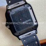 THB Factory Cartier Santos WSSA0039 39.8mm Steel Rubber Strap Roman Numerals Black Dial