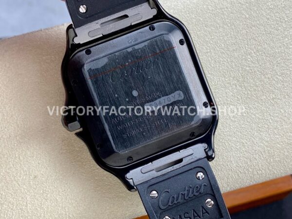 THB Factory Cartier Santos WSSA0039 39.8mm Steel Rubber Strap Roman Numerals Black Dial