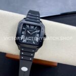 THB Factory Cartier Santos WSSA0039 39.8mm Steel Rubber Strap Roman Numerals Black Dial