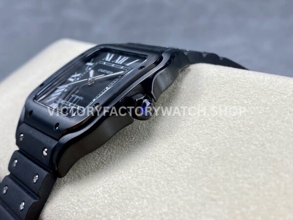 THB Factory Cartier Santos WSSA0039 39.8mm Steel Rubber Strap Roman Numerals Black Dial